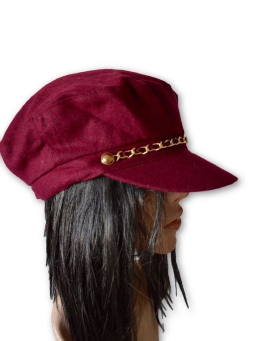 AUGUST HAT | כובע בורדו שרשרת אוגוסט הט
